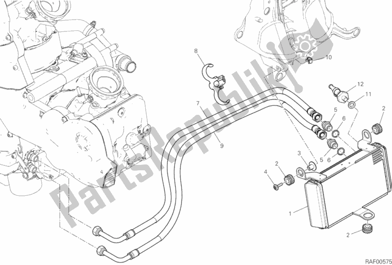 Toutes les pièces pour le Refroidisseur D'huile du Ducati Multistrada 950 SW USA 2018